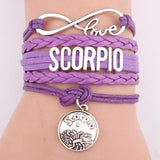 Zodiac Hemp Leather Bracelet - SCORPIO / 7 inch